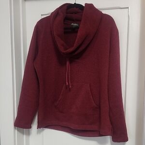 Eddie Bauer Deep Red Cowl Neck Sweater